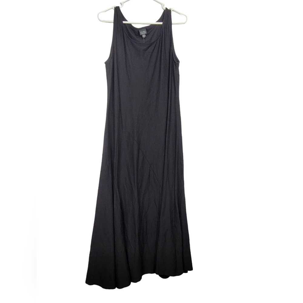 Eileen Fisher black sleeveless maxi dress size medium length 51"